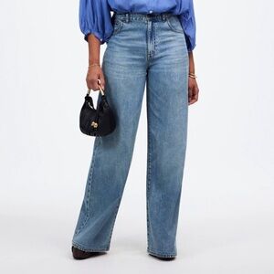 Madewell womens blue curvy super wide leg Jeans 32